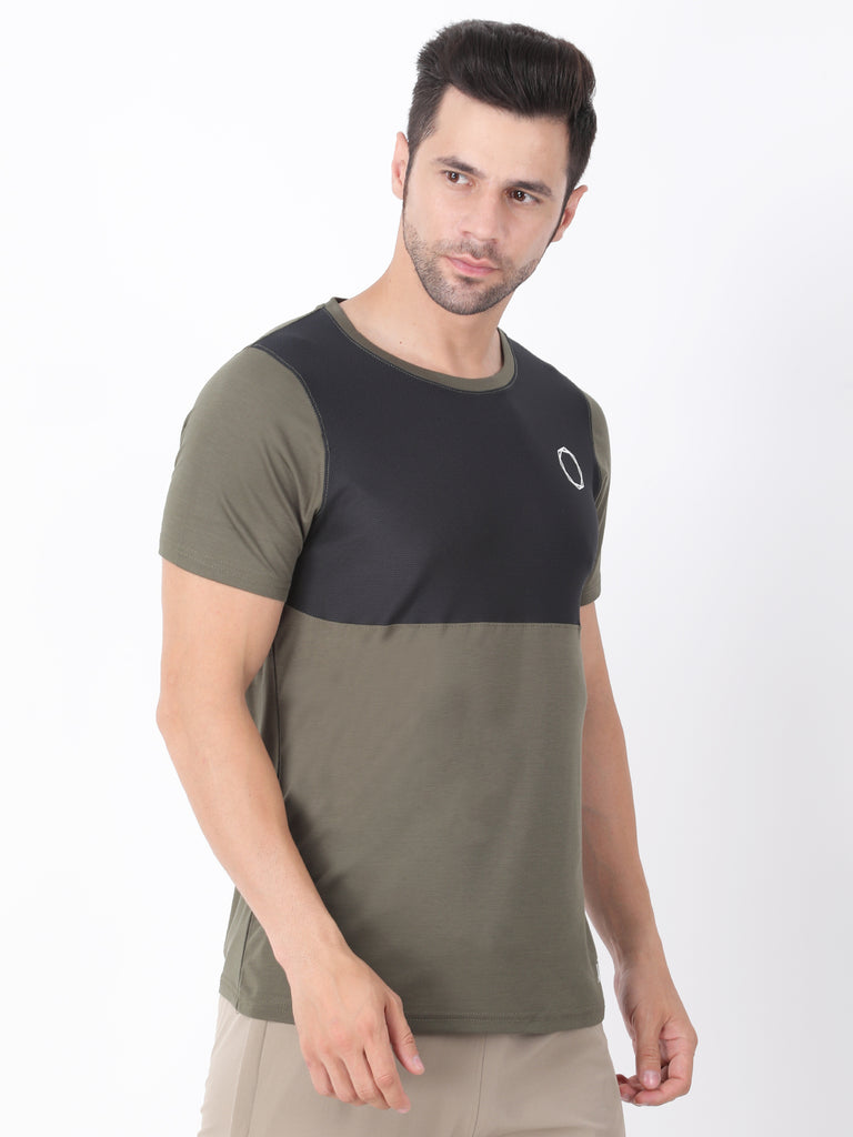 OCTAGON OLIVE AIRSET T-SHIRT WITH MESH