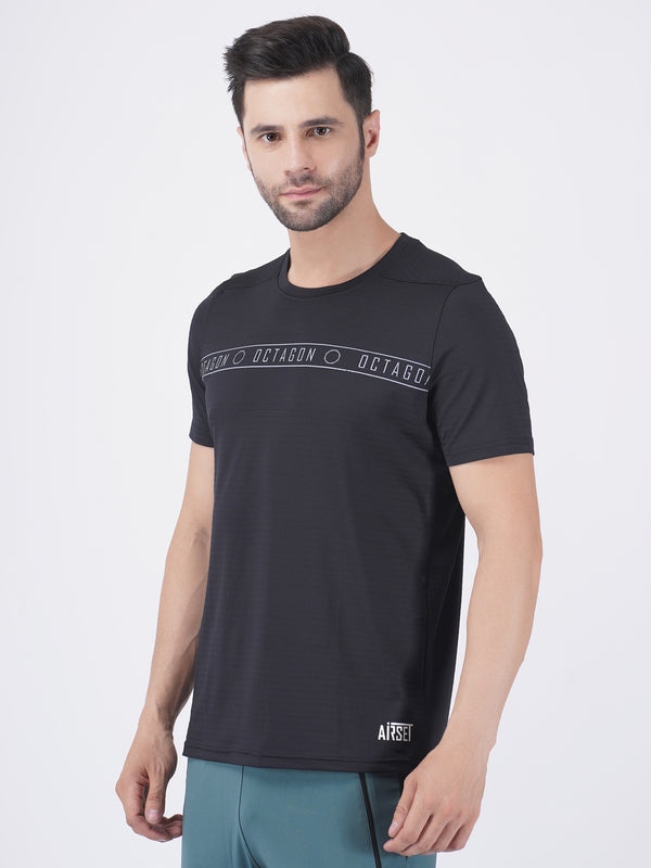 OCTAGON MINIMAL NS120 AIRSET TEE BLACK  T-SHIRT